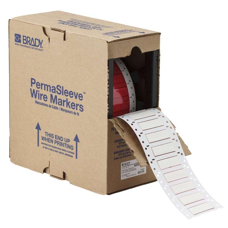 PermaSleeve™ HX Heat Shrink Polyolefin Wire Marking Sleeves, 0.984" x 0.622", White, 2000 per Roll
